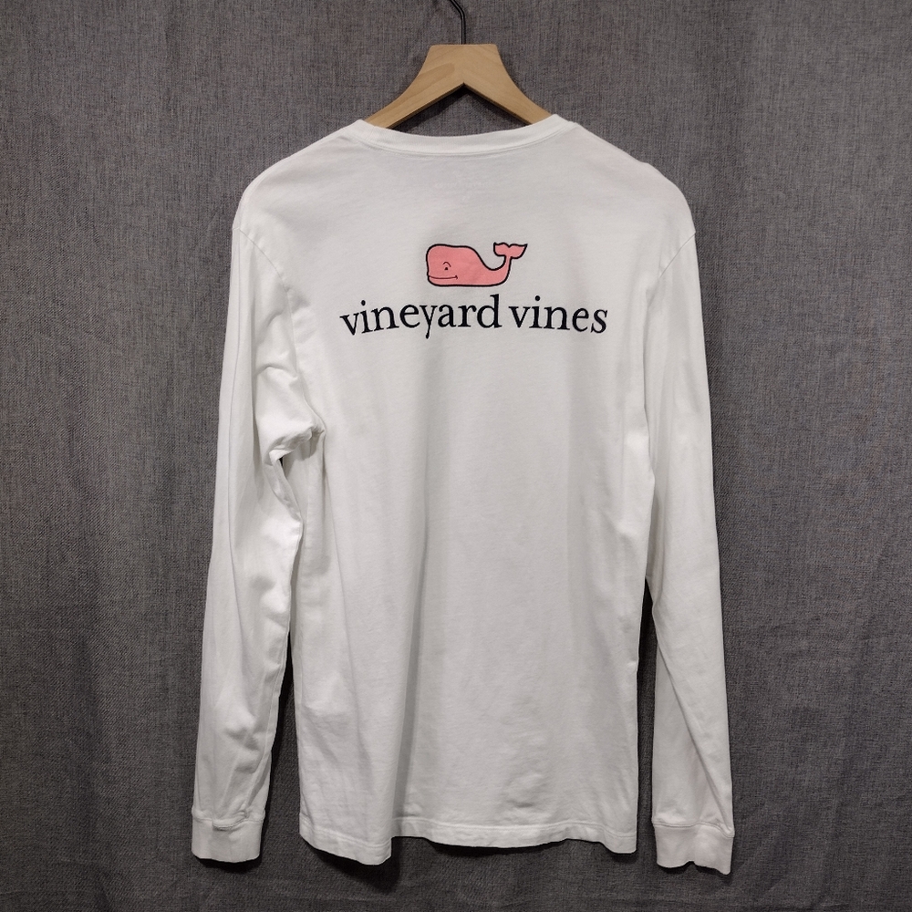 Vineyard Vines Long Sleeves Logo Shirt Men's XS White Pink Casual Comfy